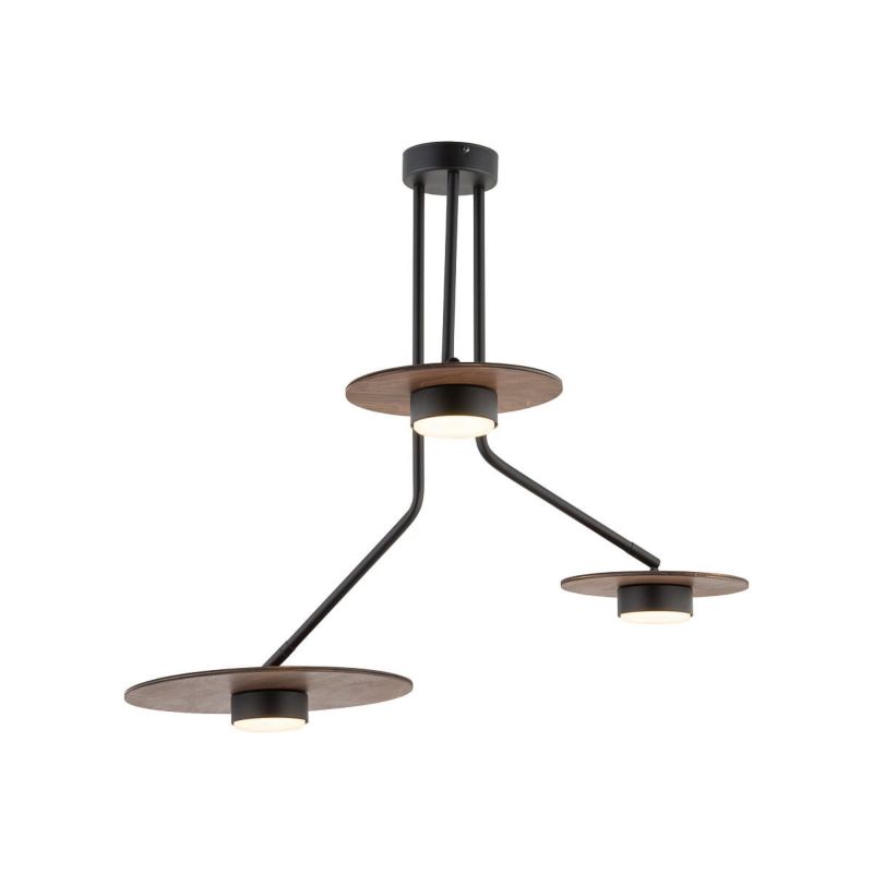 Żyrandol Nowodvorski Lighting Disk czarno-ciemne drewno industrialny 3xGX53 x 8W 1 szt.