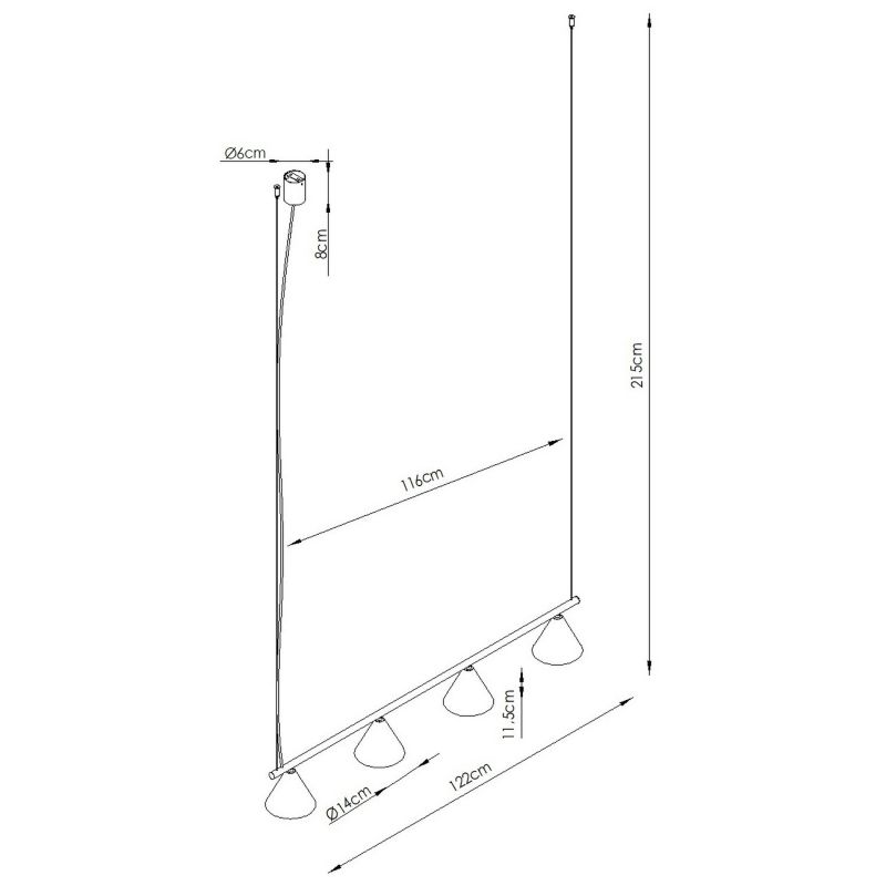 Żyrandol NOX 4L żółta Sollux Lighting 1 szt.
