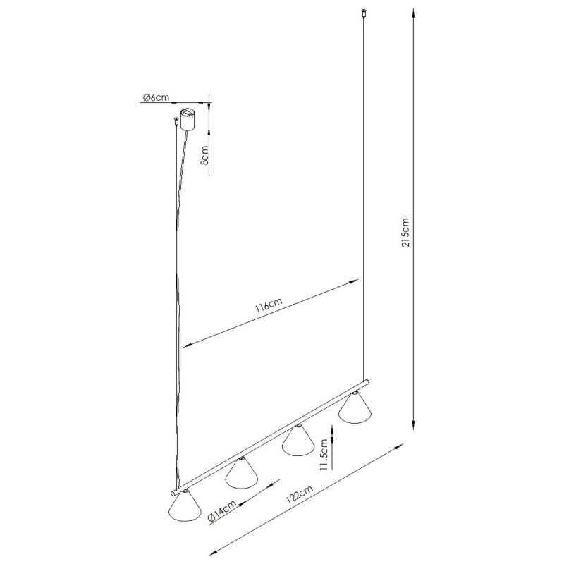Żyrandol NOX 4L zielona oliwka Sollux Lighting 1 szt.