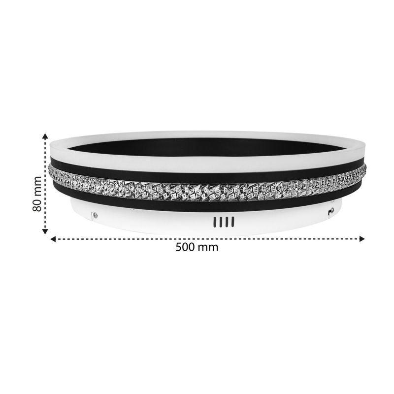 Żyrandol plafon LED XUDO 48W 50cm Biały neutralny 4000K 1900lm Czarny 1 szt.