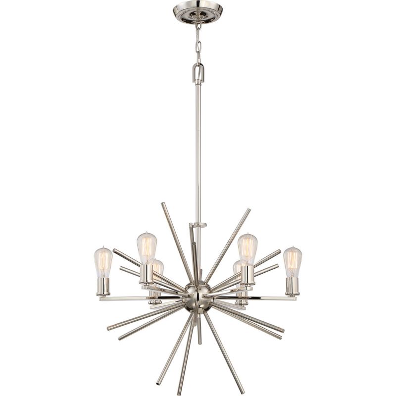 Żyrandol Quoizel Carnegie imperialne srebro styl nowoczesny 6 x E27 x 20W IP20 wym: 158,8 x 64,8 x 64,8 cm - 1 szt.