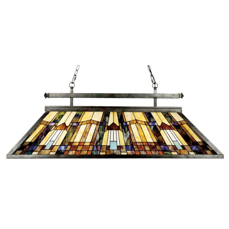 Żyrandol Quoizel Inglenook ciemny brąz witrażowy Tiffany 3 x E27 x 20W IP20 wym: 199 x 120,7 x 40,6 cm - 1 szt.