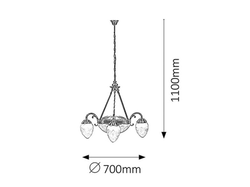 Żyrandol Rabalux Annabella brązowo-biały  3 x E27 x 20W IP20 wym: 110 x 70 x 70 cm - 1 szt.