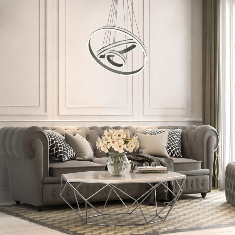 Żyrandol Rabalux Avalon szczotkowane aluminiowo-biały LED 75W 4000K 4730lm  wym: 130 x 60 x 60 cm metal - 1 szt.