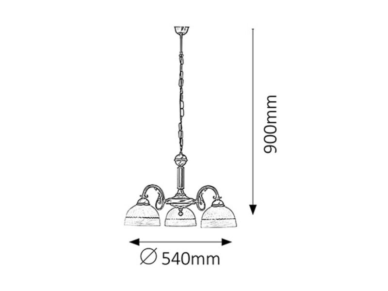 Żyrandol Rabalux Flossi brązowo-biały  3 x E27 x 20W IP20 wym: 90 x 54 x 54 cm - 1 szt.