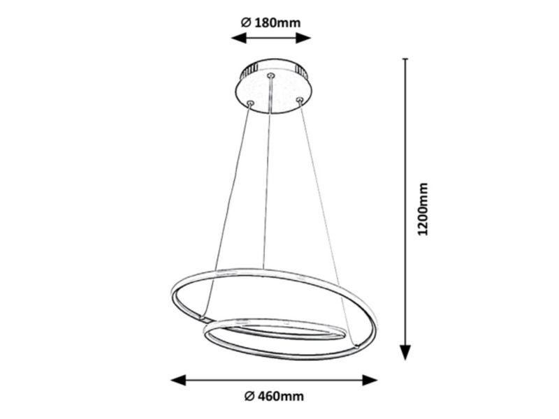 Żyrandol Rabalux Meridia czarny matowy-biały LED 40W 3000K 2900lm  wym: 120 x 46 x 46 cm aluminium - 1 szt.