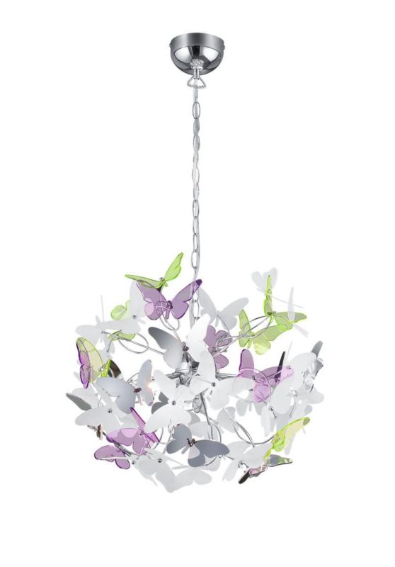 Żyrandol RL Butterfly srebrno-wielokolorowy wym: 150 x 50 x 50 cm 4xG9 x  1 szt.