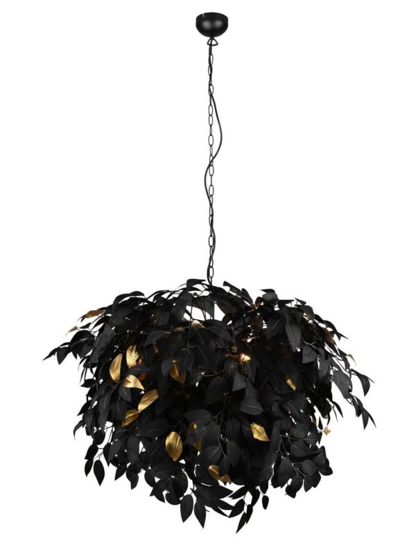 Żyrandol RL Leavy czarno-złoty wym: 150 x 70 x 70 cm 4xE14 x  1 szt.