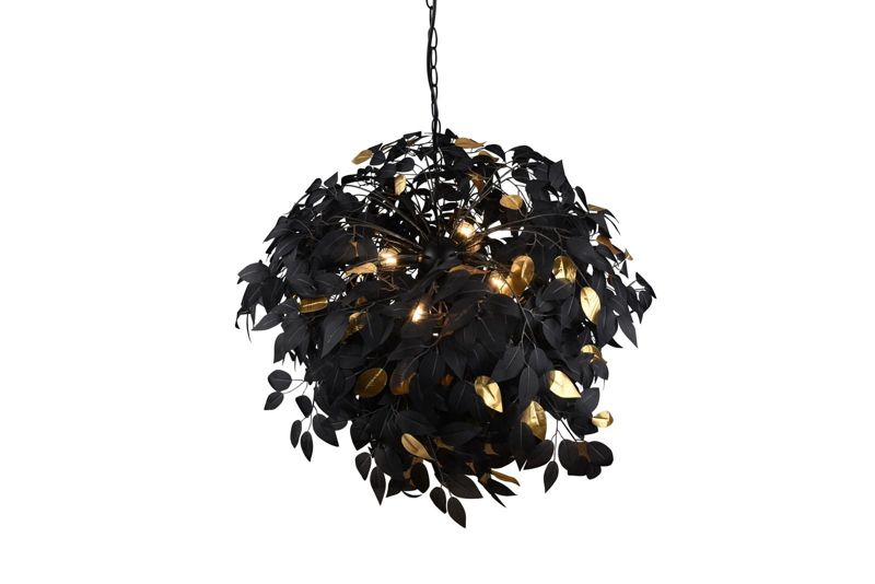 Żyrandol RL Leavy czarno-złoty wym: 150 x 70 x 70 cm 4xE14 x  1 szt.