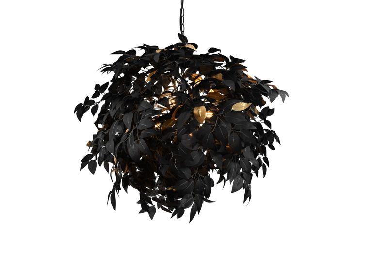 Żyrandol RL Leavy czarno-złoty wym: 150 x 70 x 70 cm 4xE14 x  1 szt.