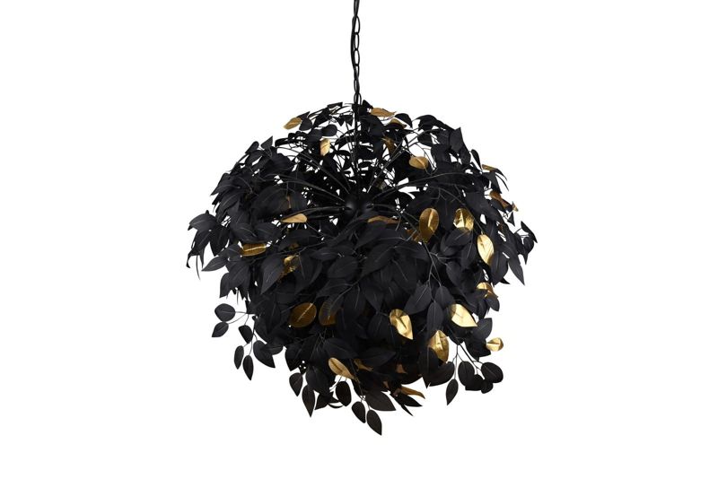 Żyrandol RL Leavy czarno-złoty wym: 150 x 70 x 70 cm 4xE14 x  1 szt.