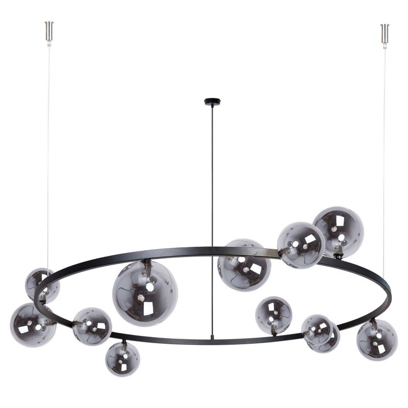 Żyrandol Sigma Lighting Bolero czarno-grafitowy szklane kule 12 x G9 x 10W IP20 wym: 150 x 126 x 126 cm - 1 szt.