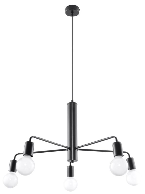 Żyrandol Sollux Lighting Duomo 8031 czarny szerokość 64 cm 5xE27 x 60W 1 szt.