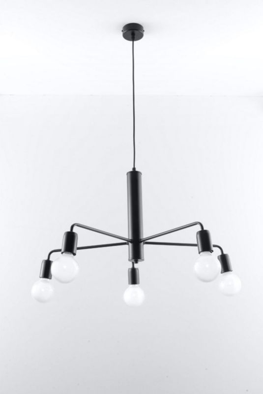 Żyrandol Sollux Lighting Duomo 8031 czarny szerokość 64 cm 5xE27 x 60W 1 szt.