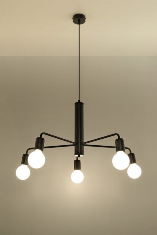 Żyrandol Sollux Lighting Duomo 8031 czarny szerokość 64 cm 5xE27 x 60W 1 szt.