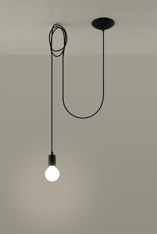 Żyrandol Sollux Lighting Edison 8680 czarny szerokość 300 cm 1xE27 x 60W 1 szt.