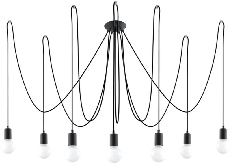 Żyrandol Sollux Lighting Edison 8710 czarny szerokość 600 cm 7xE27 x 60W 1 szt.