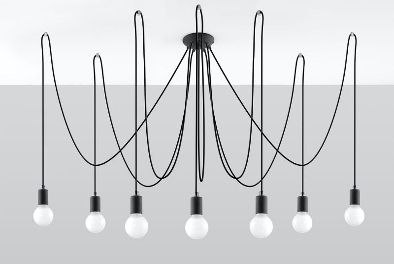 Żyrandol Sollux Lighting Edison 8710 czarny szerokość 600 cm 7xE27 x 60W 1 szt.