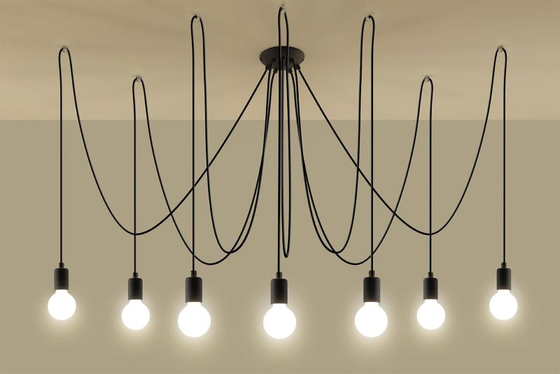 Żyrandol Sollux Lighting Edison 8710 czarny szerokość 600 cm 7xE27 x 60W 1 szt.