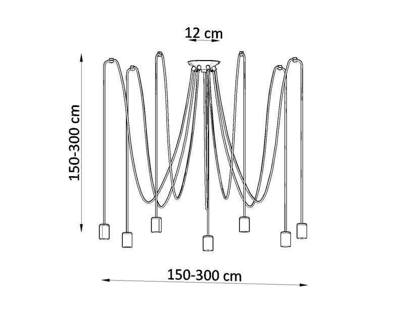 Żyrandol Sollux Lighting Edison 8710 czarny szerokość 600 cm 7xE27 x 60W 1 szt.