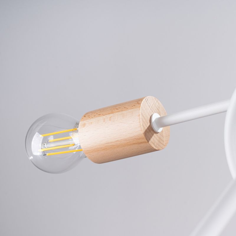 Żyrandol Sollux Lighting Ember biały naturalne drewno  5 x E27 x 20W IP20 wym: 26 x 15 x 61 cm - 1 szt.