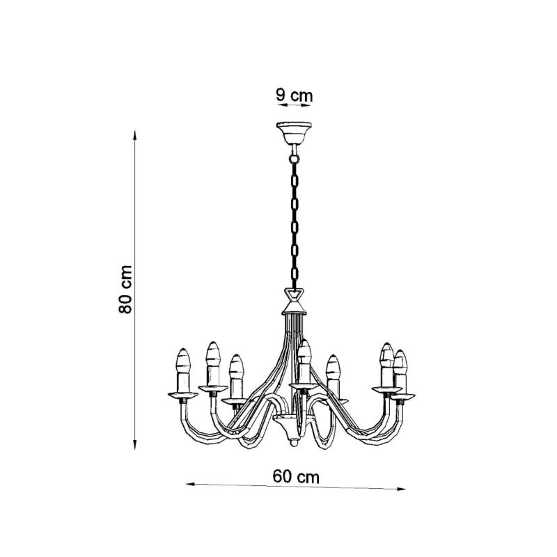 Żyrandol Sollux Lighting MINERWA 7 czarny 1 szt.