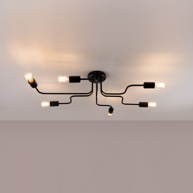 Żyrandol Sollux Lighting VECTOR 6 czarny 1 szt.