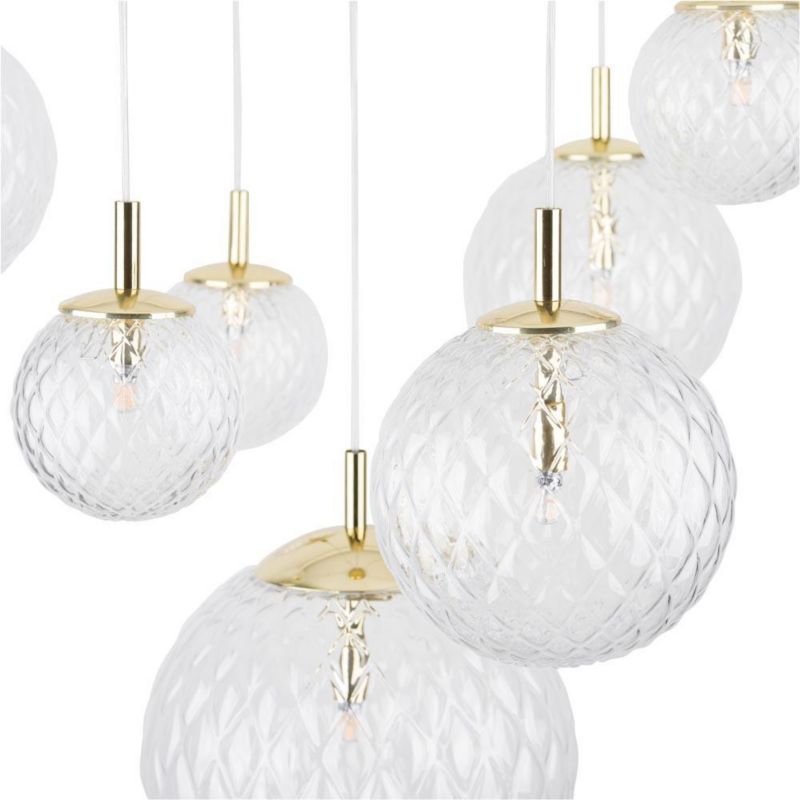 Żyrandol TK-Lighting Cadix złoto-przezroczysty wym: 150 x 200 x 200 cm 7xG9 x  1 szt.