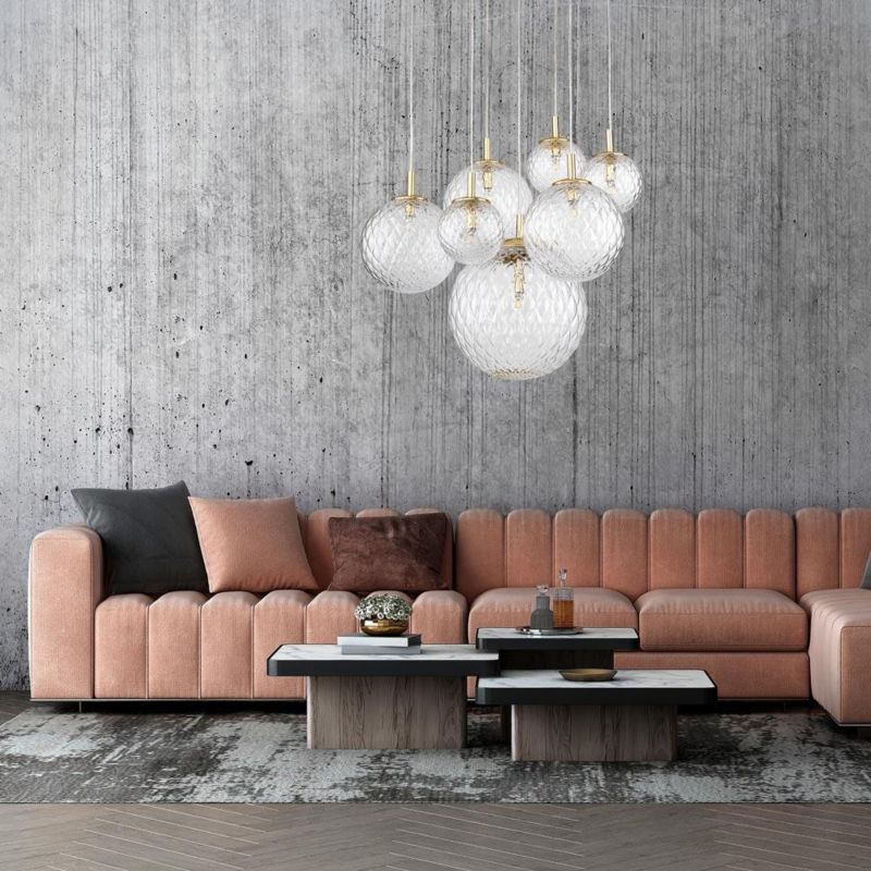 Żyrandol TK-Lighting Cadix złoto-przezroczysty wym: 150 x 200 x 200 cm 7xG9 x  1 szt.