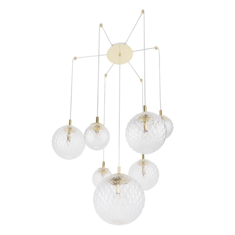 Żyrandol TK-Lighting Cadix złoto-przezroczysty wym: 150 x 200 x 200 cm 7xG9 x  1 szt.