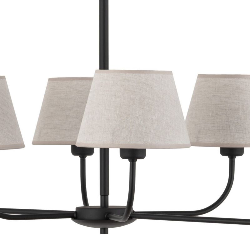 Żyrandol TK-Lighting Chicago czarny-len wym: 90 x 50 x 100 cm 6xE27 x  1 szt.