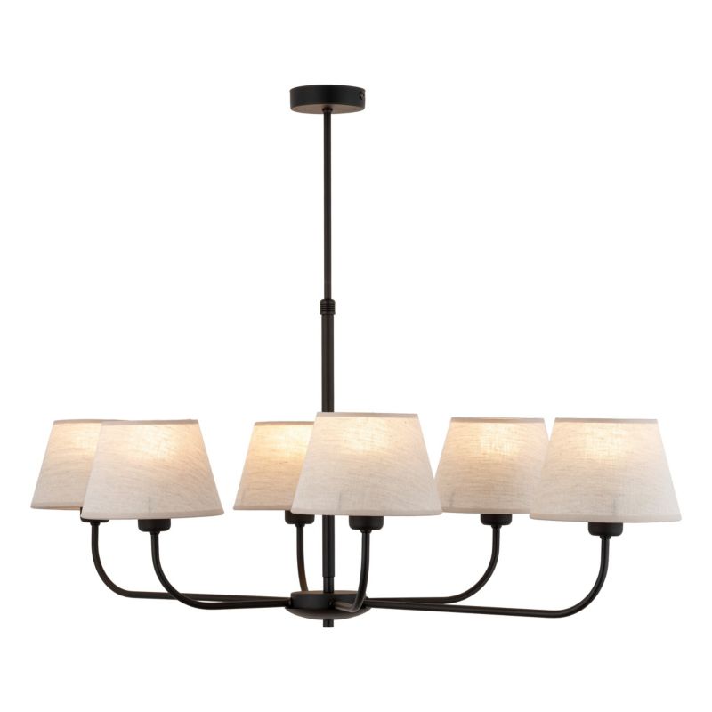 Żyrandol TK-Lighting Chicago czarny-len wym: 90 x 50 x 100 cm 6xE27 x  1 szt.