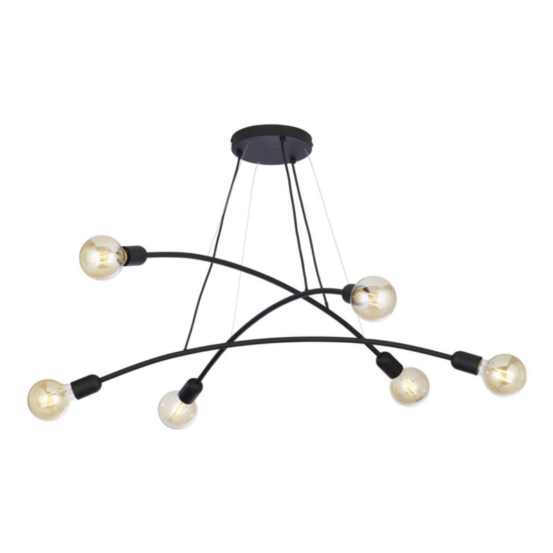 Żyrandol TK-Lighting Helix czarny wym: 140 x 90 x 90 cm 6xE27 x  1 szt.