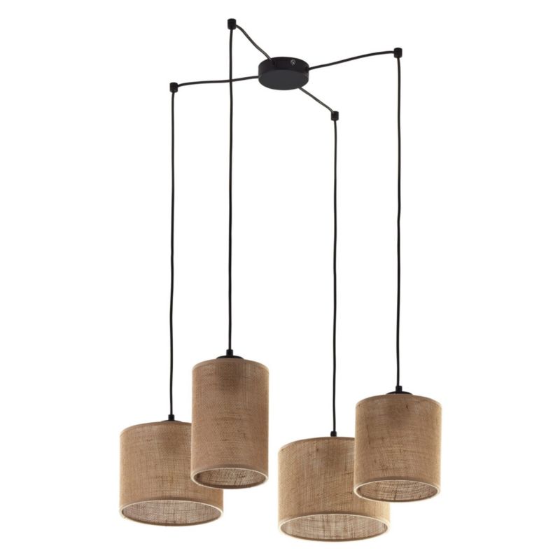 Żyrandol TK-Lighting Juta czarno-brązowy wym: 130 x 70 x 70 cm 4xE27 x  1 szt.