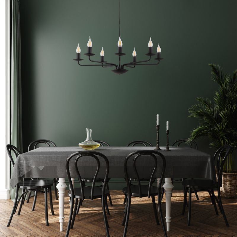 Żyrandol TK-Lighting Limal czarny wym: 86 x 72 x 72 cm 7xE14 x  1 szt.