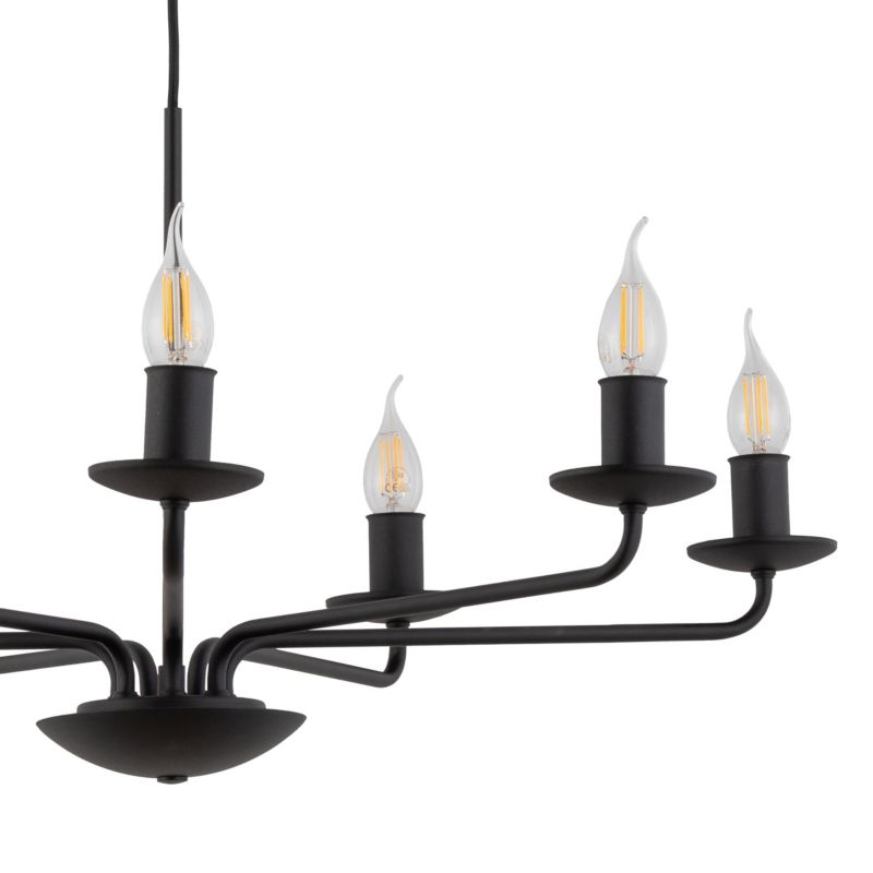 Żyrandol TK-Lighting Limal czarny wym: 86 x 72 x 72 cm 7xE14 x  1 szt.