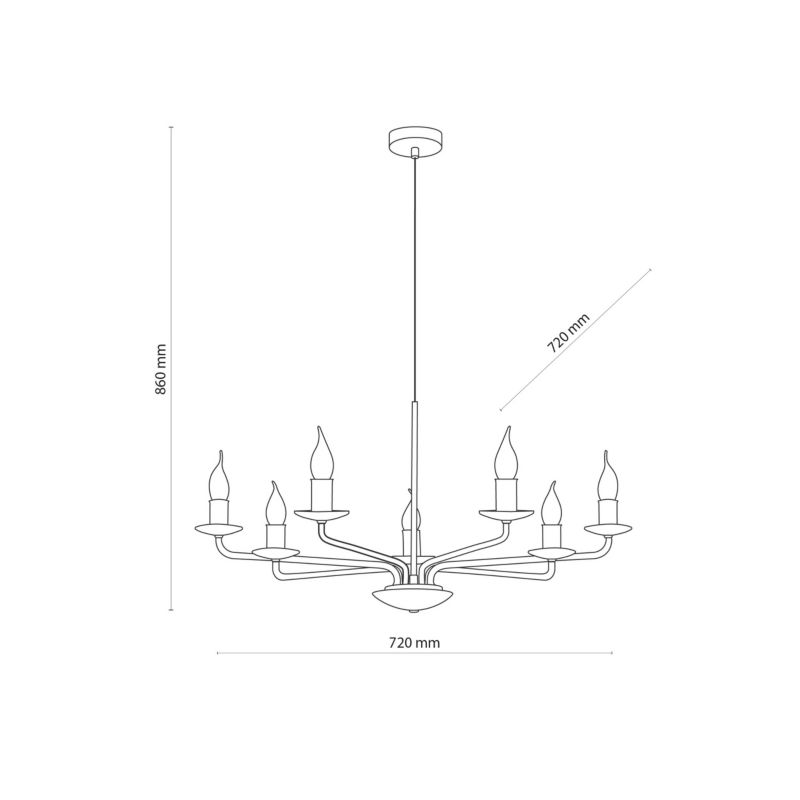 Żyrandol TK-Lighting Limal czarny wym: 86 x 72 x 72 cm 7xE14 x  1 szt.