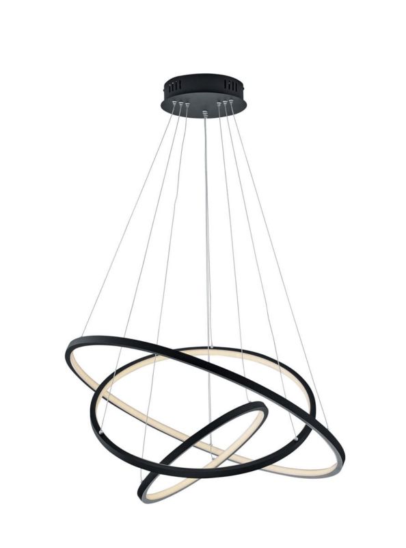 Żyrandol Trio Aaron 3308 czarno-biały pilot wbudowany LED 80W 1 szt.