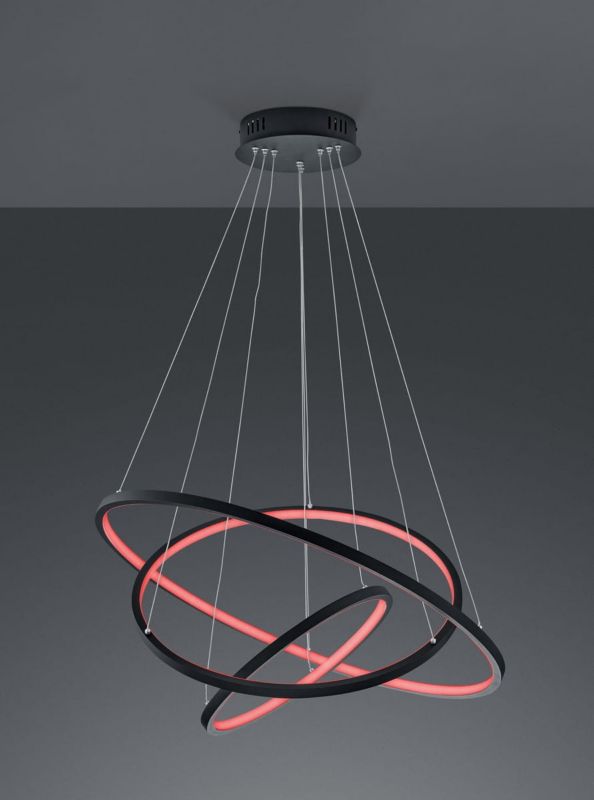 Żyrandol Trio Aaron 3308 czarno-biały pilot wbudowany LED 80W 1 szt.