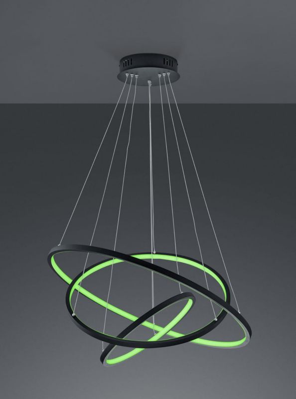 Żyrandol Trio Aaron 3308 czarno-biały pilot wbudowany LED 80W 1 szt.
