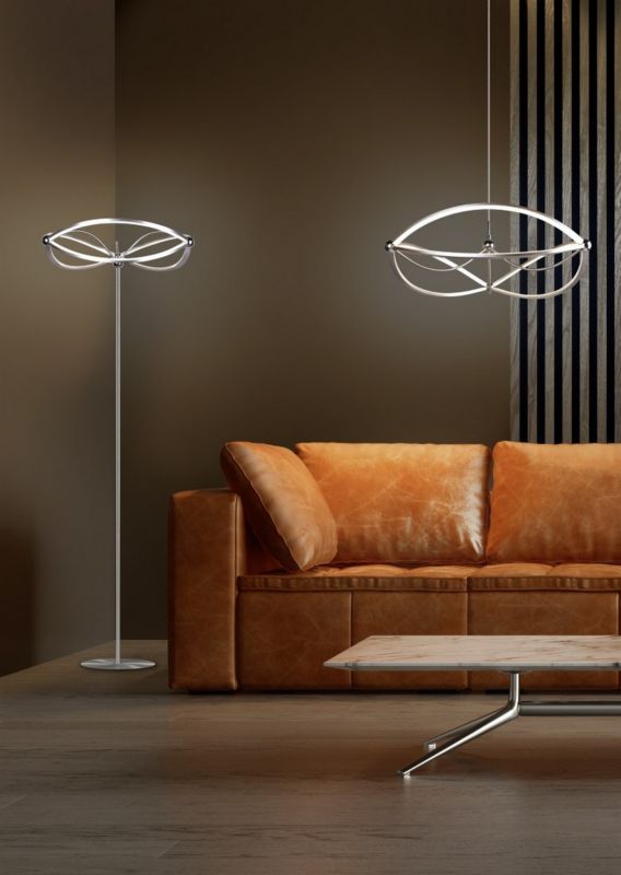 Żyrandol Trio Charivari srebrno-biały wym: 150 x 62 x 62 cm wbudowany LED 42W 1 szt.