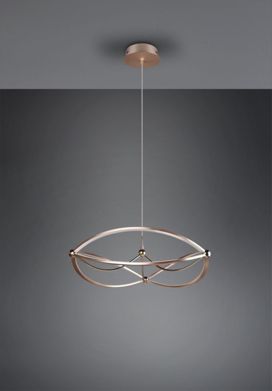 Żyrandol Trio Charivari złoto-biały wym: 150 x 62 x 62 cm wbudowany LED 42W 1 szt.