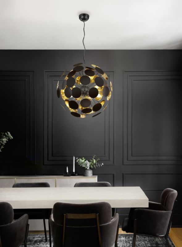Żyrandol Trio Discalgo czarno-złoty wym: 150 x 54 x 54 cm 6xE14 x  1 szt.