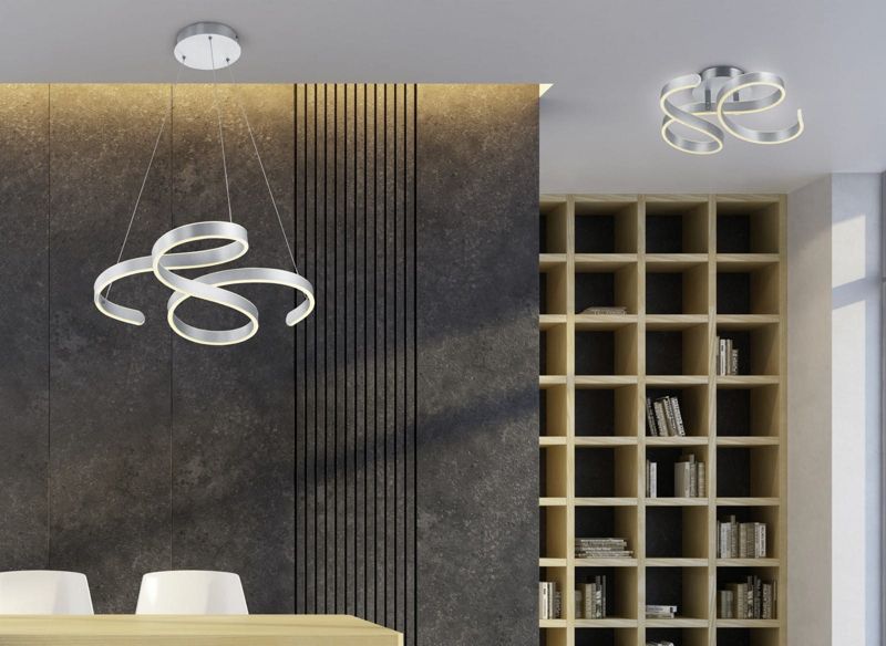 Żyrandol Trio Francis srebrno-biały wym: 150 x 72 x 68 cm wbudowany LED 52W 1 szt.