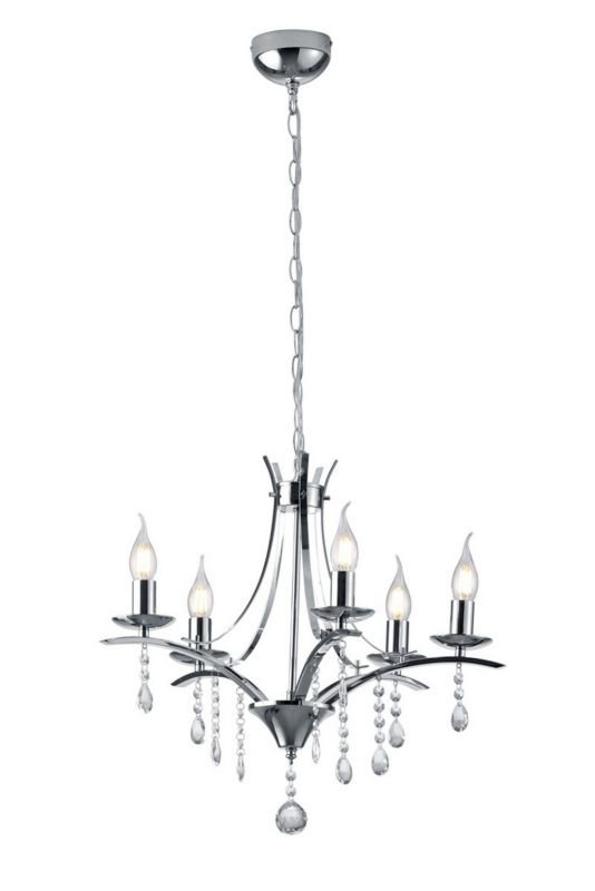 Żyrandol Trio Lucerna srebrny wym: 150 x 52 x 52 cm 5xE14 x  1 szt.