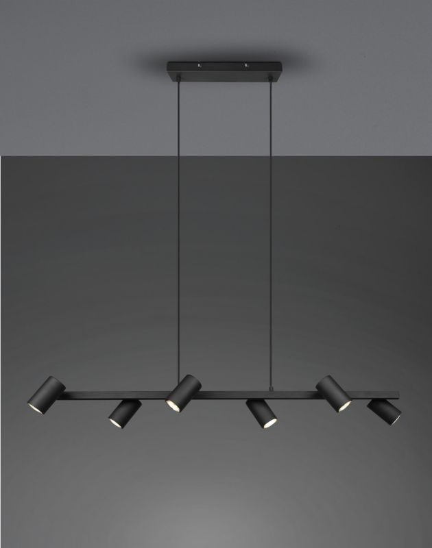 Żyrandol Trio Marley czarny wym: 150 x 115 x 115 cm 6xGU10 x  1 szt.
