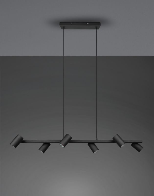 Żyrandol Trio Marley czarny wym: 150 x 115 x 115 cm 6xGU10 x  1 szt.