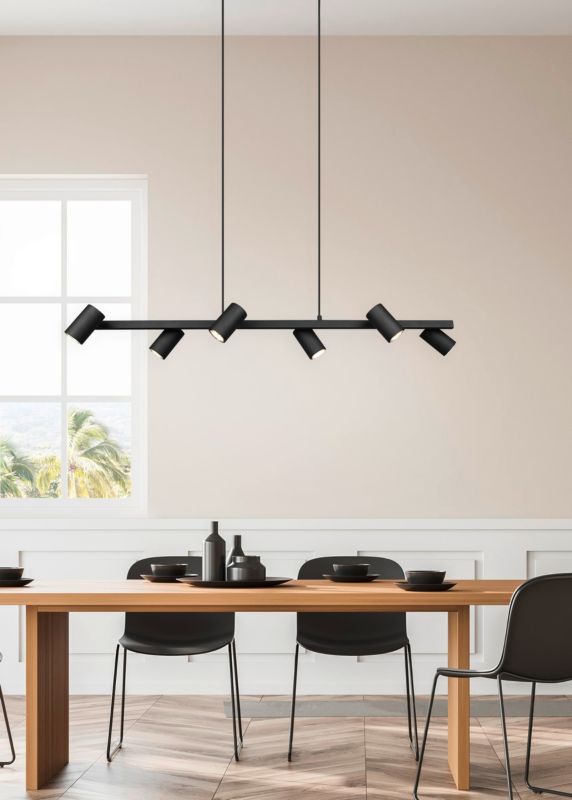Żyrandol Trio Marley czarny wym: 150 x 115 x 115 cm 6xGU10 x  1 szt.