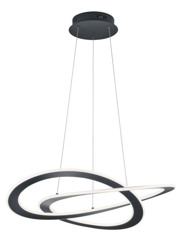 Żyrandol Trio Oakland czarno-biały wym: 150 x 71 x 71 cm wbudowany LED 52W 1 szt.