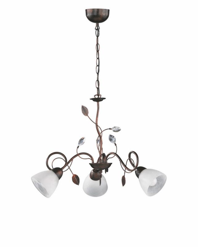 Żyrandol Trio Traditio brązowo-biały wym: 150 x 70 x 70 cm 3xE14 x  1 szt.